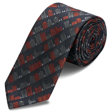 Dark-Grey Winter Wonderland Tie for Men - Christmas ties