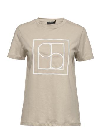 Slmessina Tee Ss T-shirt Top Beige Soaked In Luxury
