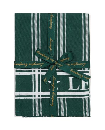 Lexington Kökshandduk i bomull med jacquard (set om 2), grön/vit