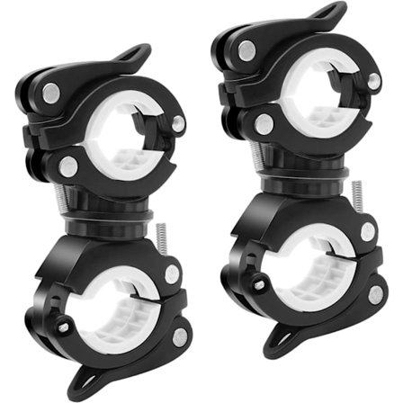 2 st cykellampa hållare klämma svart och vit cykel ficklampa H