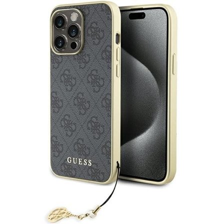 Guess 4G Charms Collection -kotelo iPhone 15 Pro Maxille - harmaa