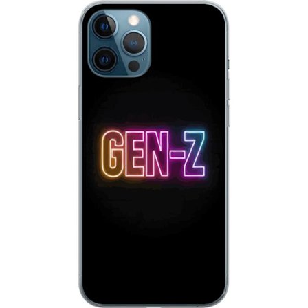 Yhteensopiva Puhelinkuori Apple Apple iPhone 12 Pro Neontext Gen Z värikkäässä valossa tummaa taustaa vasten modernissa digitaalisessa tyyliissä