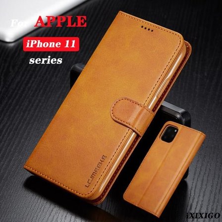 LC läder fodral för iphone 11brun
