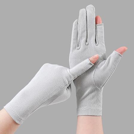 1 pari ulkokäyttöön hengittäviä käsineitä Thin Summer UV Protection Drive Gray