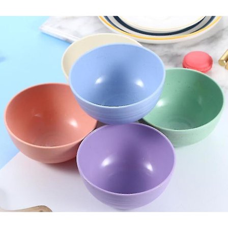 9-pack 300 ml Små Plastskålar. Plastskålar för Barn. Set med 9 Småbarnsskålar i 9 Olika Färger