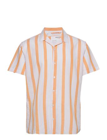 Slhregnew-Linen Shirt Ss Resort W Kortermet Skjorte Multi/mønstret Selected Homme