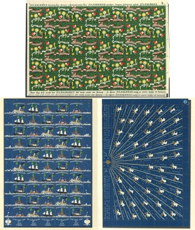 Danmark 1950-1999 - Samling af julmärkeark i 2 frimärksalbum - Postfrisk