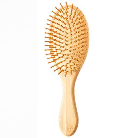 Naturlig stribet bambuskam med brede tænder til udredning af alle hårtyper