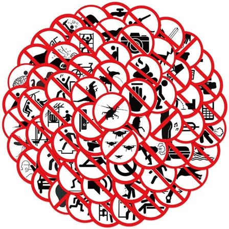 Morsomme advarselsklistremerker 62-pk