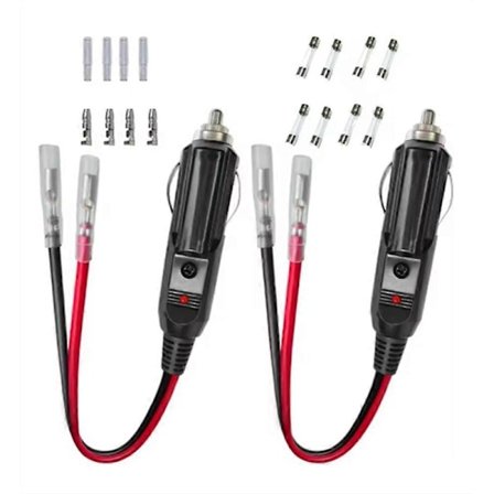 Bil Udskiftning 12V/24V Cigarettænderstik med Ledning og Kabelføring Enkelt Hoved Terminal Cigarettænder DIY Strømkabel