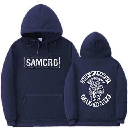 Sons Of Anarchy Samcro Huppari Kaksipuolinen Painatus Huppari Paidan Yläosa Navy Blue
