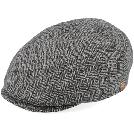 Mayser - Grey flatcap Czapka Z Daszkiem - Sidney Plus Amaro Grey Flat Cap @ Hatstore