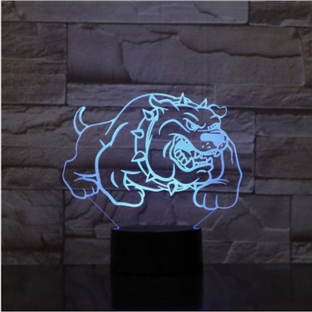 3D Illusion Nattlampa med Bulldog, Smart Touch-lampa, Kreativ RGB LED, Julklappar och Födelsedagspresenter