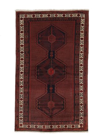Afshar Rug 133X222 Black/Dark Red Wool, Persia