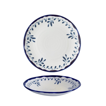 Tallrik Djup Harvest Vit/Blå
