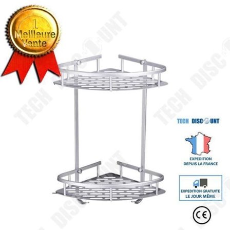 Hörn hylla - TD - Aluminium - 36x22x30 cm - Grå - Badrum