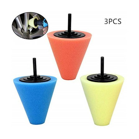 3 st Car Hub Poleringssvamp Slipningsskiva I Nät Död Vinkel Pol