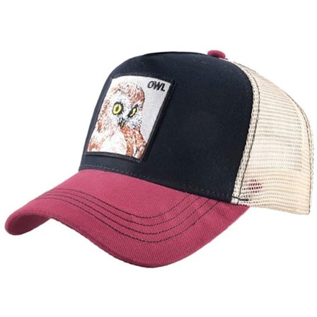 Unisex Djur Mesh Trucker Hat Snapback Broderad Patch Ba