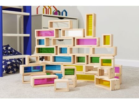 Regnbågsklossar 36 delar - Lyreco - Skola och förskola - Lekmaterial - Bygglek, konstruktion och mosaik