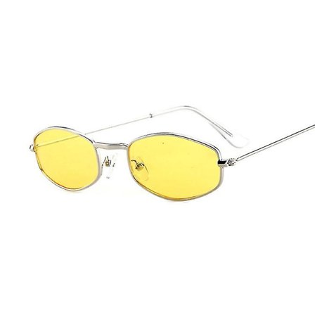 Liten ram rektangel solglasögon dam retro spegel metall solglasögon dam vintage märkesdesigner Lunette De Soleil Femme