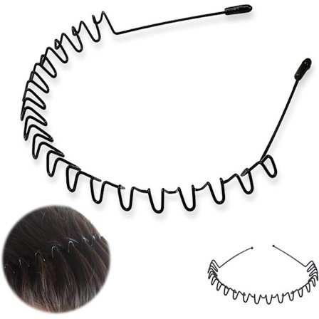 Hårbånd til mænd Sportshårbånd til mænd, Skridsikker Sportsmode Hårbånd, Metal Hårbånd til mænd, Hårbøjle til Udendørs Sport, Bryllupper og Dagligdag