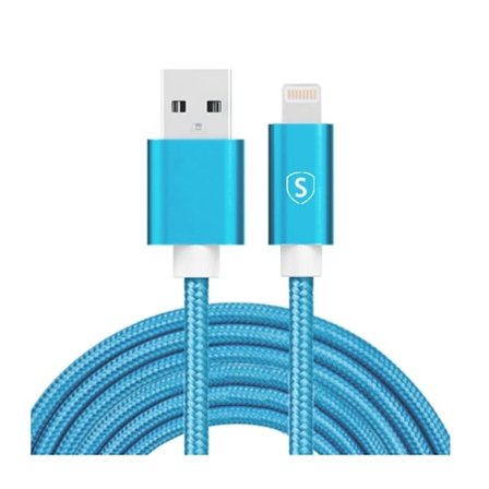 SiGN USB-A till Lightning kabel 2.1A 2m Nylon - Blå