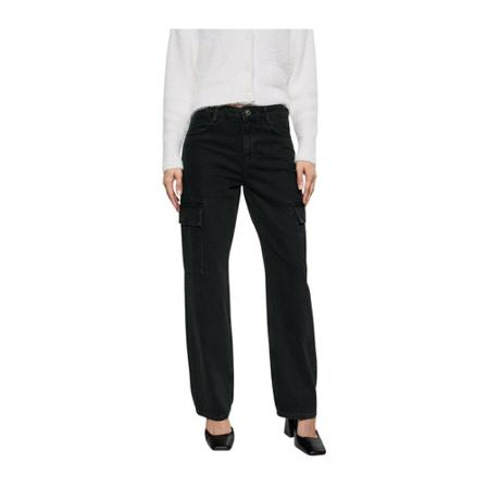 Mango Pocket cargo jeans Sort, Dame
