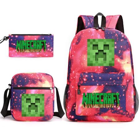 MINECRAFT Ryggsäck skolväska för barn Pojkar Flickor Printed studentbokväska Skolmaterial Army Green