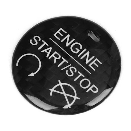 Dekoration för start- och stoppknapp i kolfiber för vänsterstyrd bil, passar till Ford Mustang 2015-2019