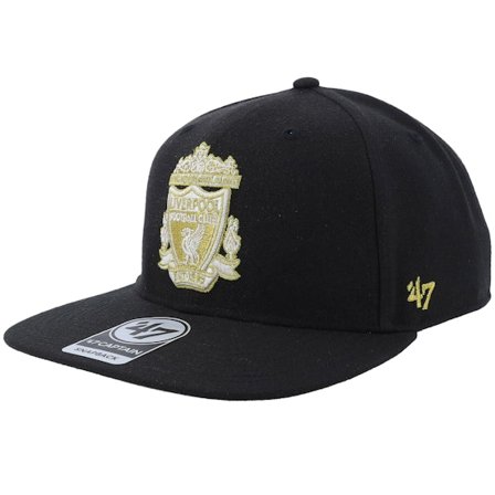 47 Brand - Football Svart snapback Caps - Hatstore Exclusive x Liverpool Captain No Shot Metallic Black Snapback @ Hatstore