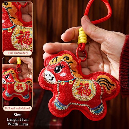 2026 Hestens År Vedhæng Stil Maskot Stjernetegn Hest Nøglering