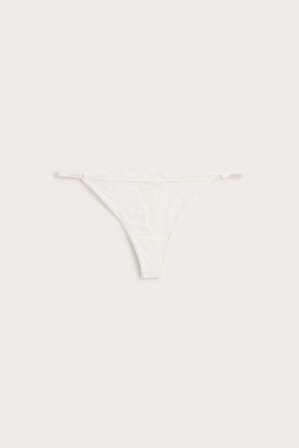Kappahl | Stringtruse med blonder | Hvit