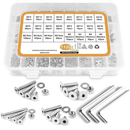 1120 kpl litteä cap pultit mutterit aluslevyt