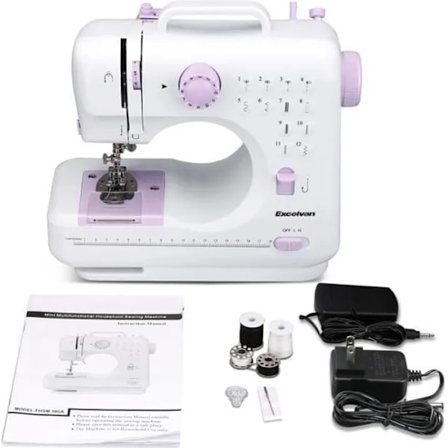 Excelvan Elektronisk Symaskine - Begynder - 12 Sømme - Bærbar - To Justerbare Hastigheder - XF12 -