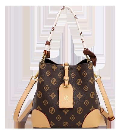 Liten bøtteveske over skulderen (brun)