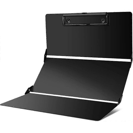 Foldbar sygepleje clipboard, lommeformat rustfrit stål 3-lags metal notesblok