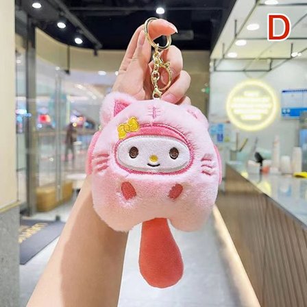 Tecknad plysch myntväska och Kuromi Melody Nyckelring Väska Myntvägg - high quality