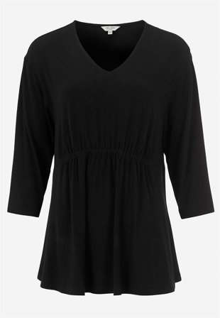 Cellbes of Sweden - Jerseytop med 3/4 ærme i sort til damer i størrelse 50/52