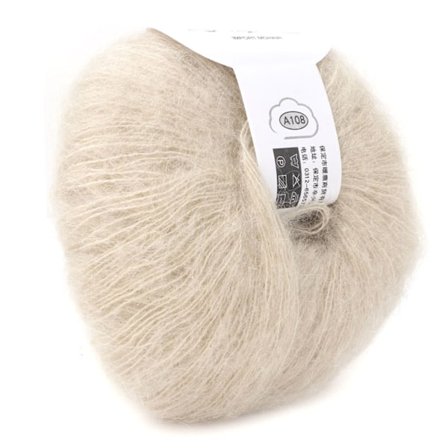 Populær Blød Mohair Pashm Strik Angora Lang Uld Garn Hot (beige)