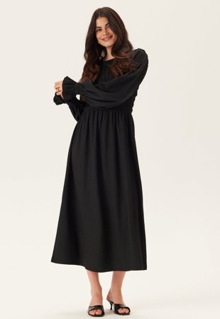 BUBBLEROOM - Structure Long Sleeve Midi Dress - Black