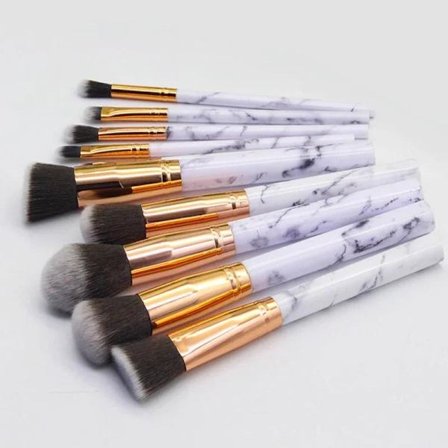 10 stk. Makeup Børster Værktøj Skønhed Øjenskygge Øjenbryn Vifte Blush Blending Make Up Børstesæt Kosmetisk Sæt