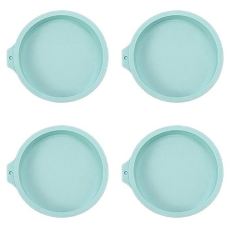 4 st Silikon Bakform Rund Tårtform Set Silikon Bakform för Bakverktyg Regnbågstårta och Mousse, Blå, 6 tum