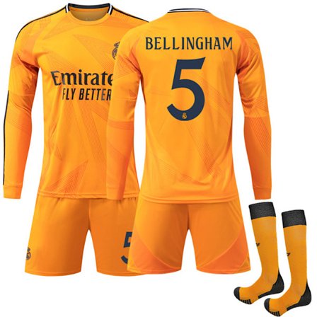 2425 Real Madrid oranssi vieraspeliasu pitkähihaisella paidalla Bellingham setti