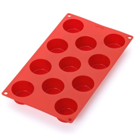 Lékué Mini-muffins silikonform, 11 hull, rød