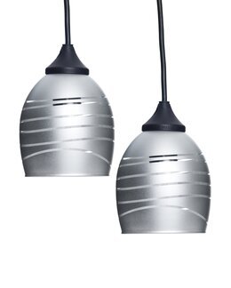 Fönsterlampa klara ränder 2-pack Grå