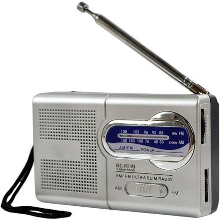Bærbar AM/FM Walkman-radio med indbyggede højttalere, hovedtelefonstik og MP3-afspiller