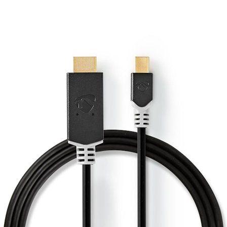 Mini Displayport-kabel | DisplayPort 1.4 | Mini DisplayPort Hane | HDMI Kontakt | 48 Gbps | Guldplaterad | 2.00 m | Rund | PVC | Antracit | Plastpåse