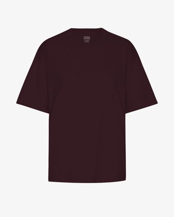 Oversized Organic T-Shirt - Oxblood Red - Female - S - Sustainable material - Ethical production