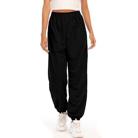 Joggingbukser med elastik i taljen Casyal Dame Sport Lange Sweatpants Ensfarvede Baggy Bukser