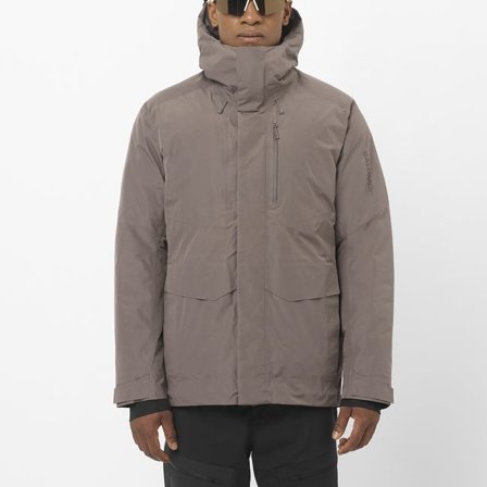 Salomon - Parka de plumón con capucha para hombre Patroller Gore-tex Down - Iron